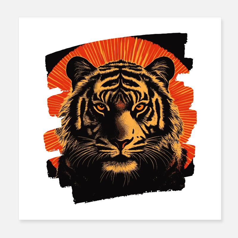 Tiger Retro Poster 20x20 cm