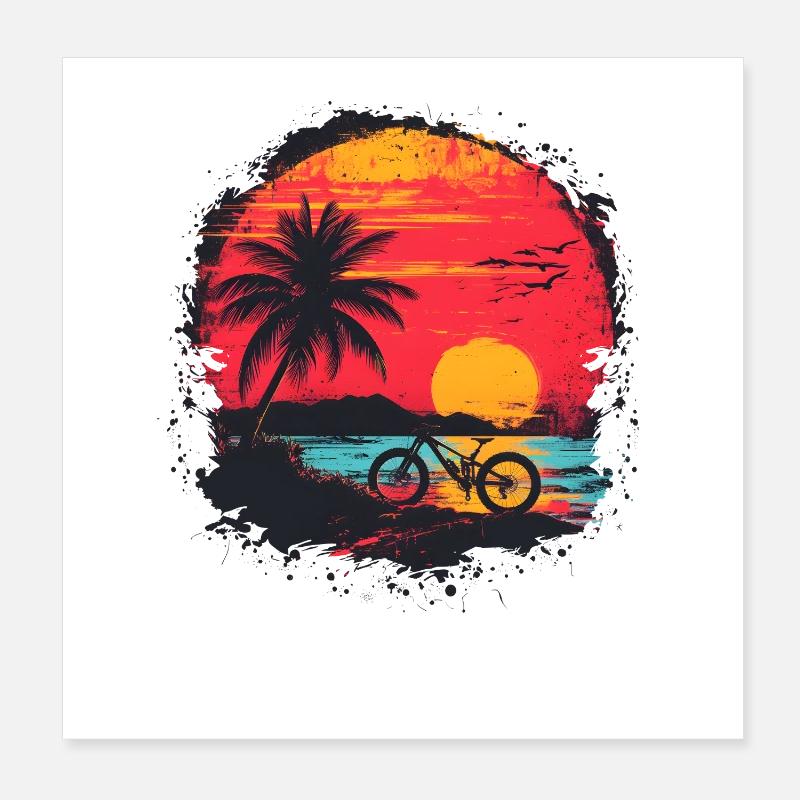 90er Mountainbiking Poster 20x20 cm
