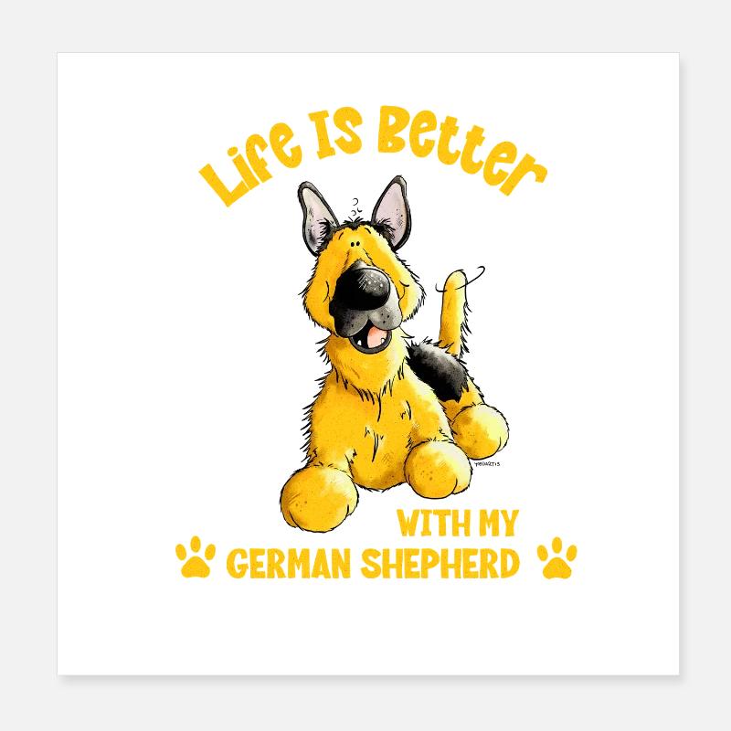 Deutscher Schäferhund Spruch Poster 20x20 cm