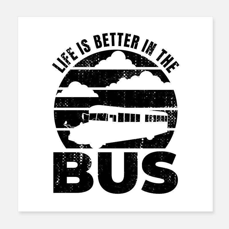 Amateurs de bus Poster 20 x 20 cm