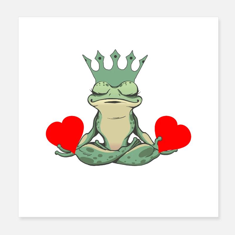 Valentine Frog Frogs Heart Toad King Poster 8" x 8" (20x20 cm)