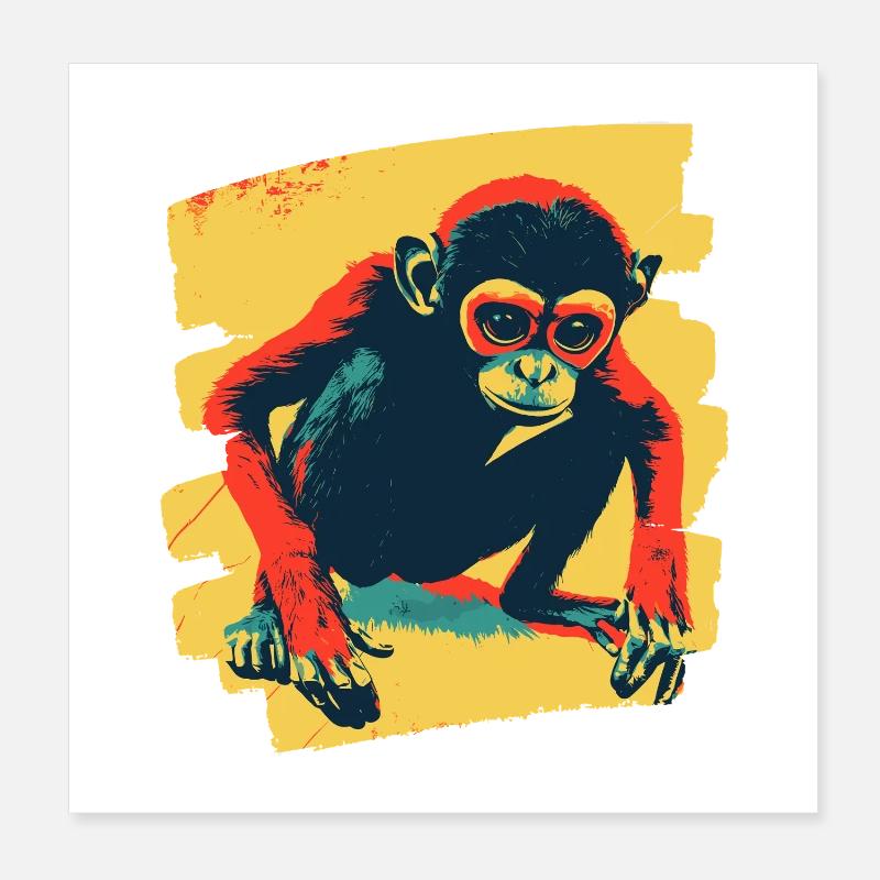 Singe Poster 20 x 20 cm