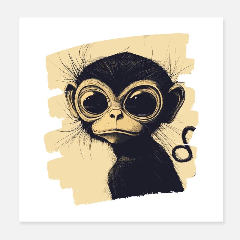 Affe Poster 20x20 cm