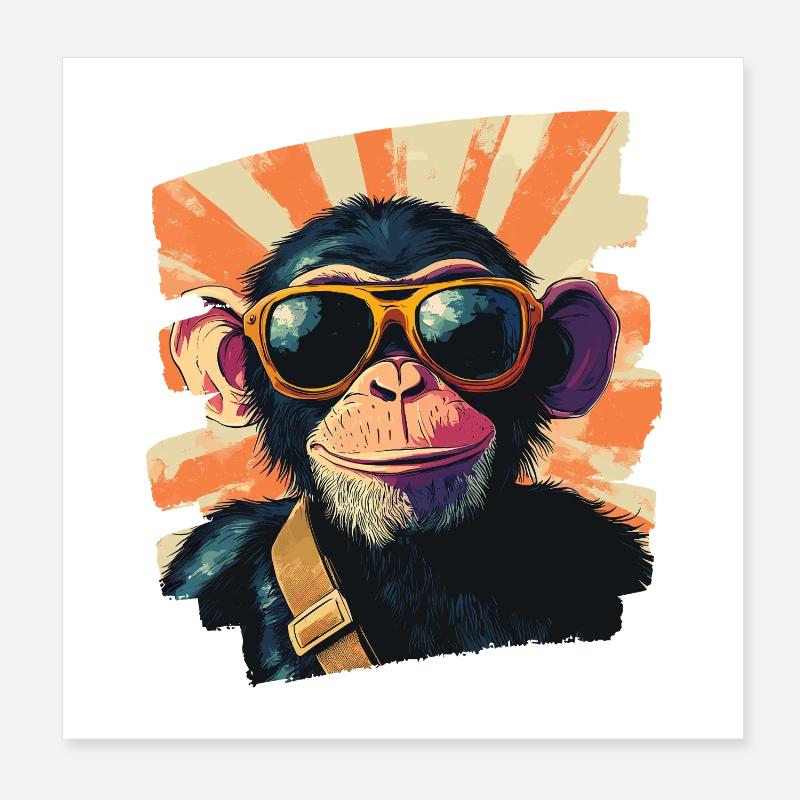 Affe Poster 20x20 cm