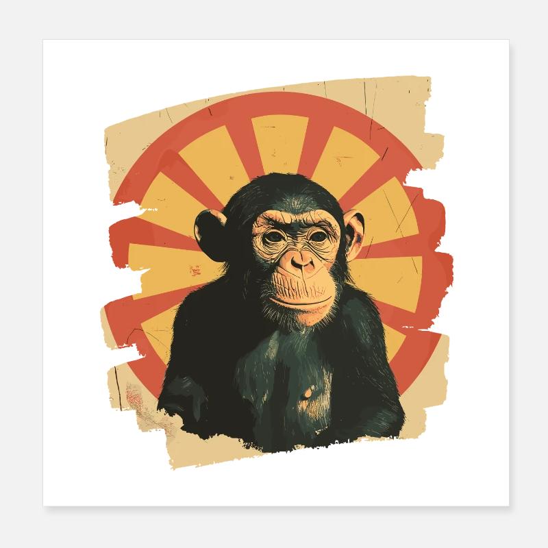 Affe Poster 20x20 cm