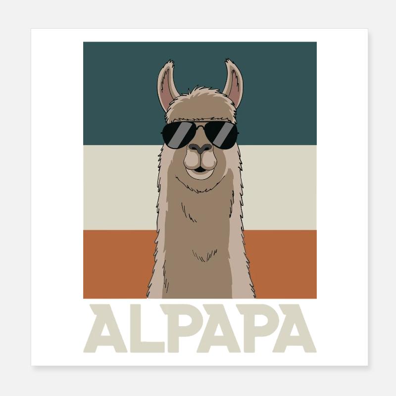 Papa Alpaka Dad Lustig Lama Vatertagsgeschenk Poster 20x20 cm