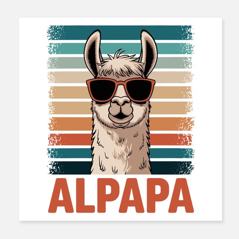 Papa Alpaka Dad Lustig Lama Vatertagsgeschenk Poster 20x20 cm
