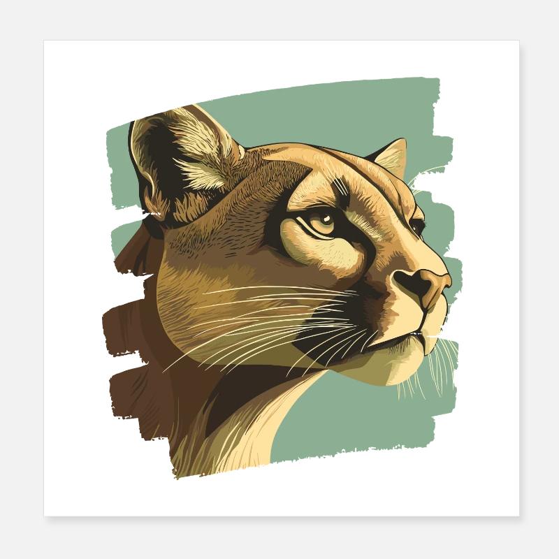 Lion from mountain Retro Poster 20x20 cm