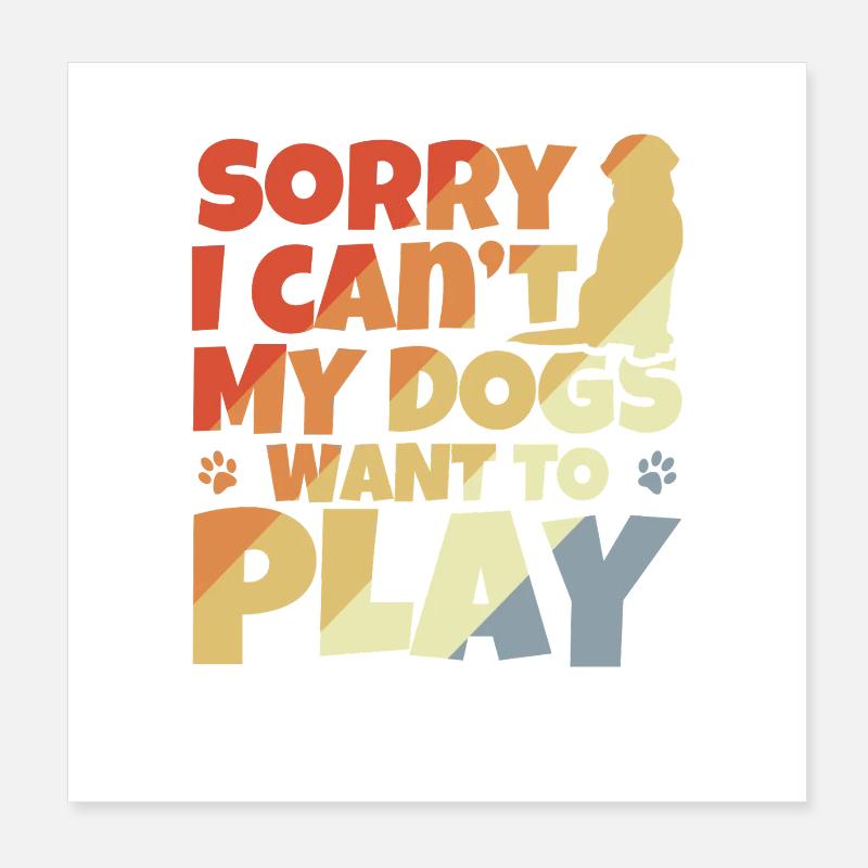 Hundehalter Witz Poster 20x20 cm