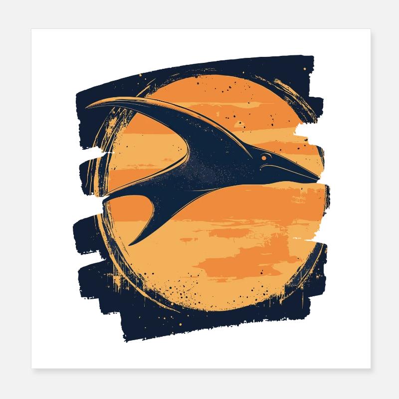 Manta Rays Retro Poster 8" x 8" (20x20 cm)
