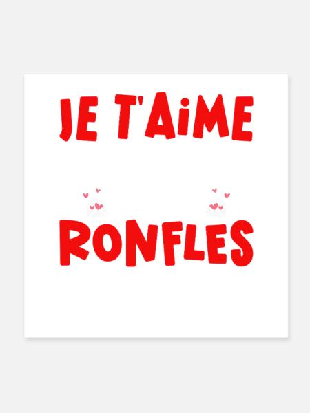 Saint Valentin 2026 Homme Femme Couple Ronfle - Poster 20 x 20 cm - blanc - Devant