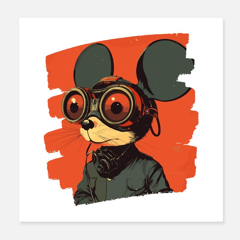 Maus Retro Poster 20x20 cm