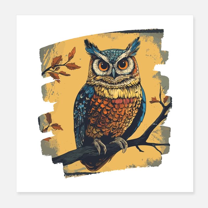 Eule Poster 20x20 cm