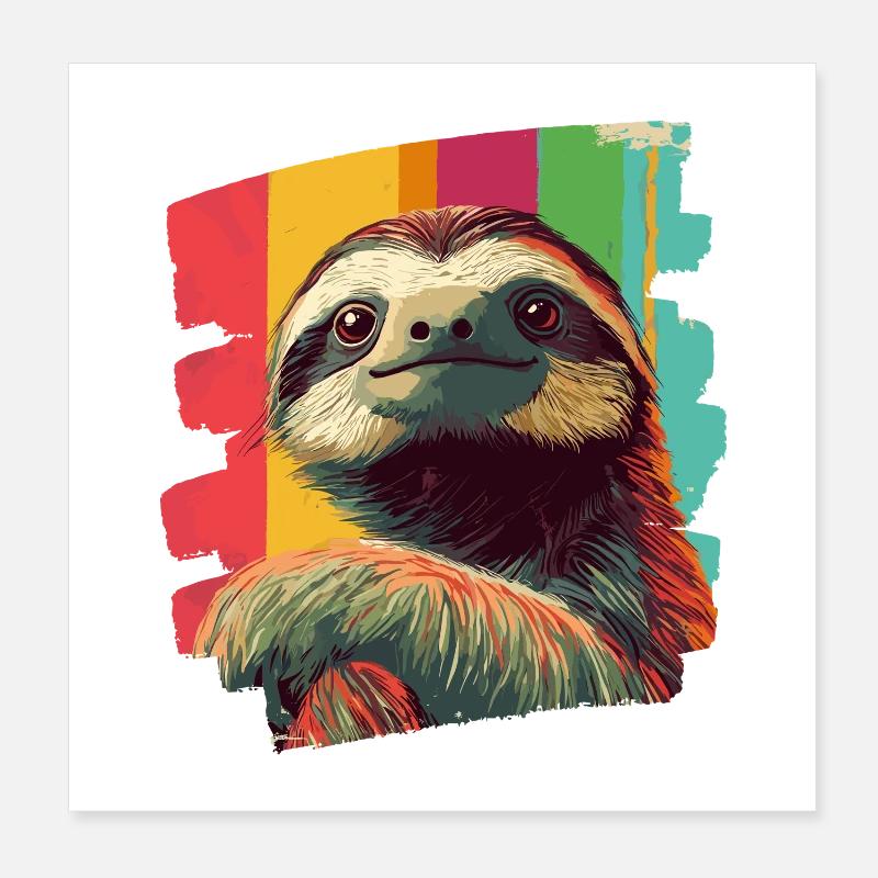 Sloth Poster 8" x 8" (20x20 cm)
