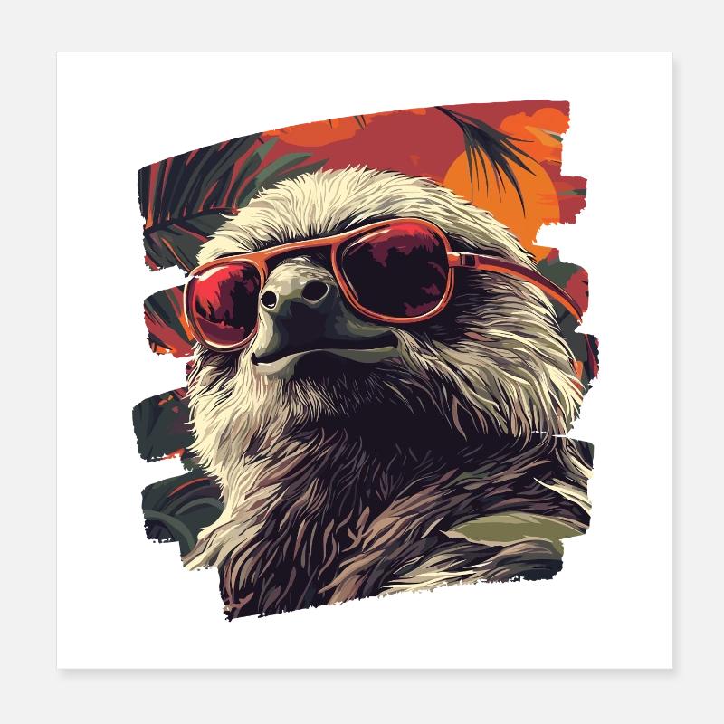 Sloth Poster 8" x 8" (20x20 cm)
