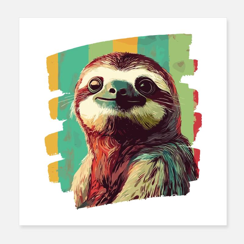 Faultier Poster 20x20 cm