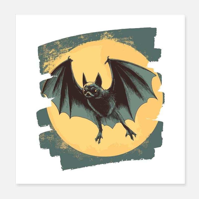 Chauve-souris rétro Poster 20 x 20 cm