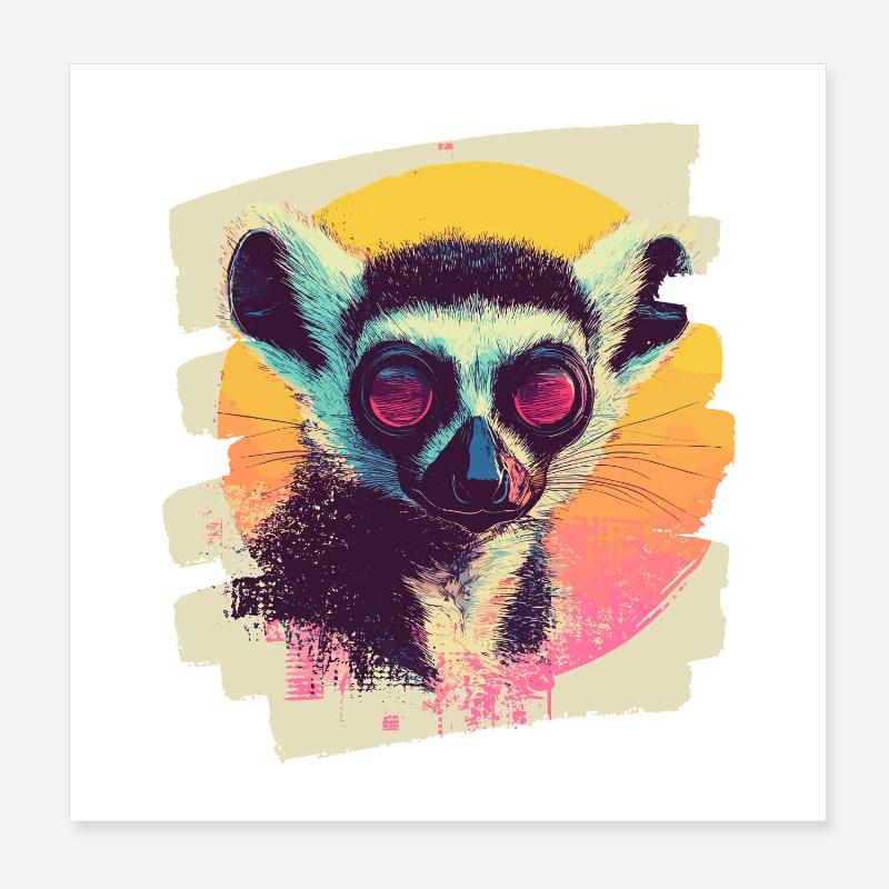 Lemur Poster 20x20 cm