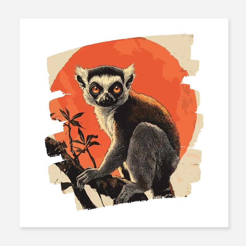 Lemur Poster 20x20 cm