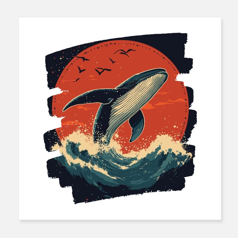 Baleine Poster 20 x 20 cm
