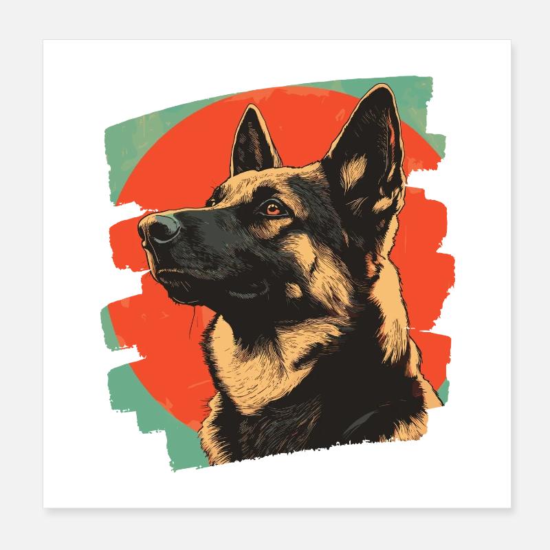 Sheepdog Poster 8" x 8" (20x20 cm)