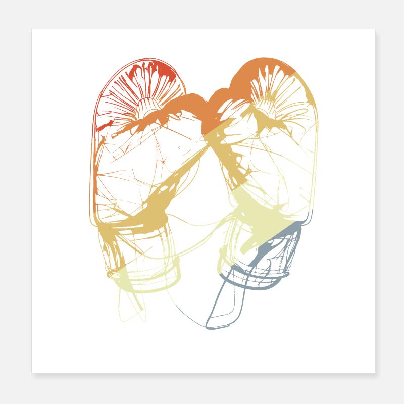 Gants de boxe rétro Poster 20 x 20 cm