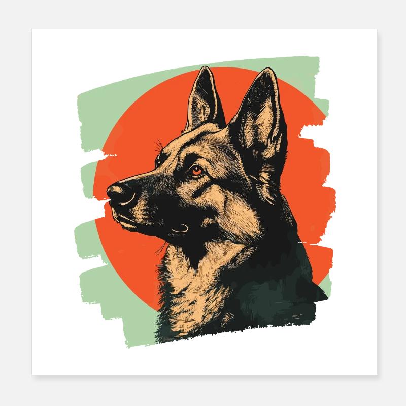 Chien de berger Poster 20 x 20 cm