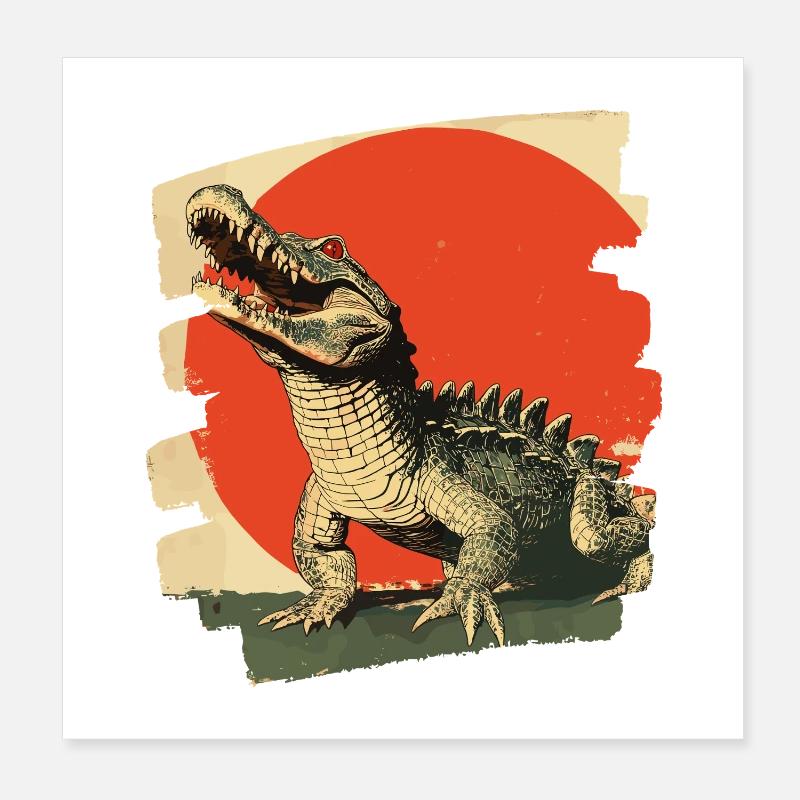 Krokodil Poster 20x20 cm