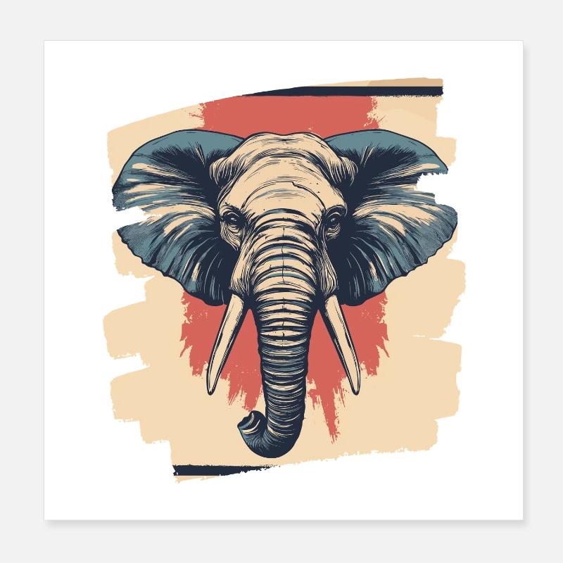 Elefant Poster 20x20 cm