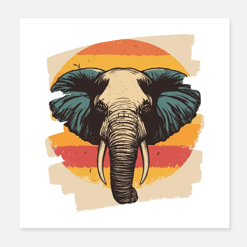 Elefant Poster 20x20 cm