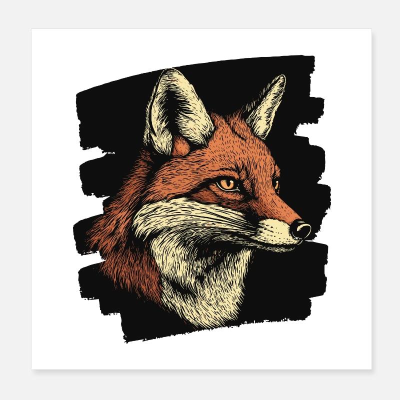 Renard Poster 20 x 20 cm