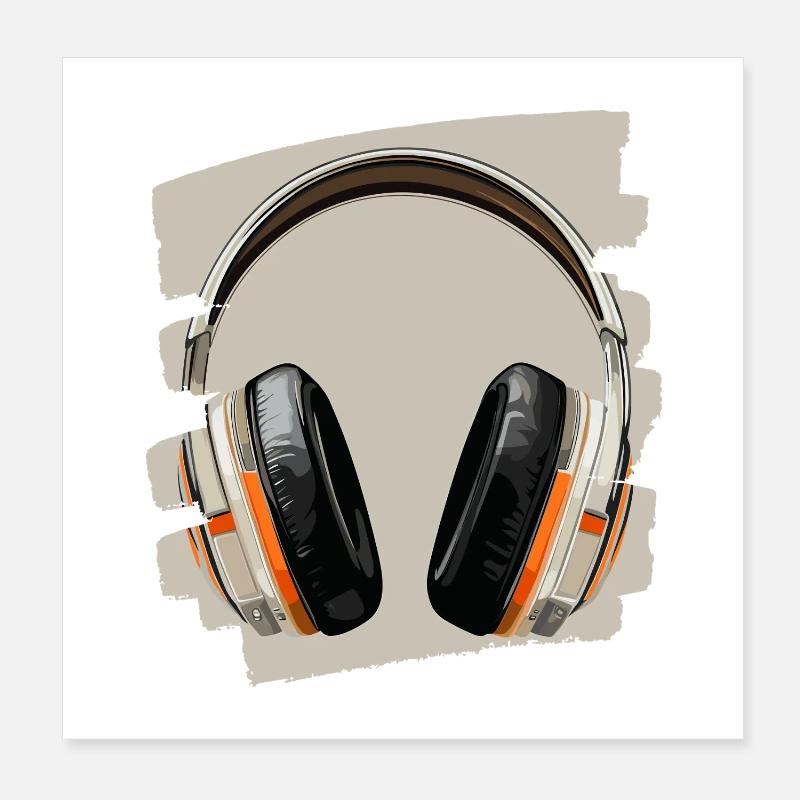 Kopfhörer Poster 20x20 cm