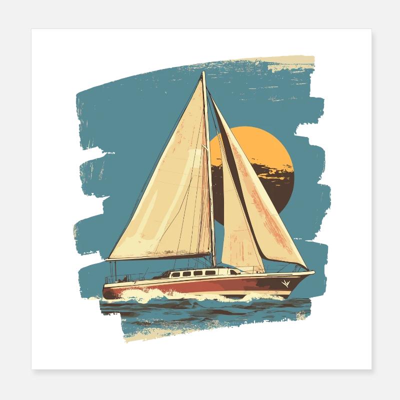 Segelboot Poster 20x20 cm