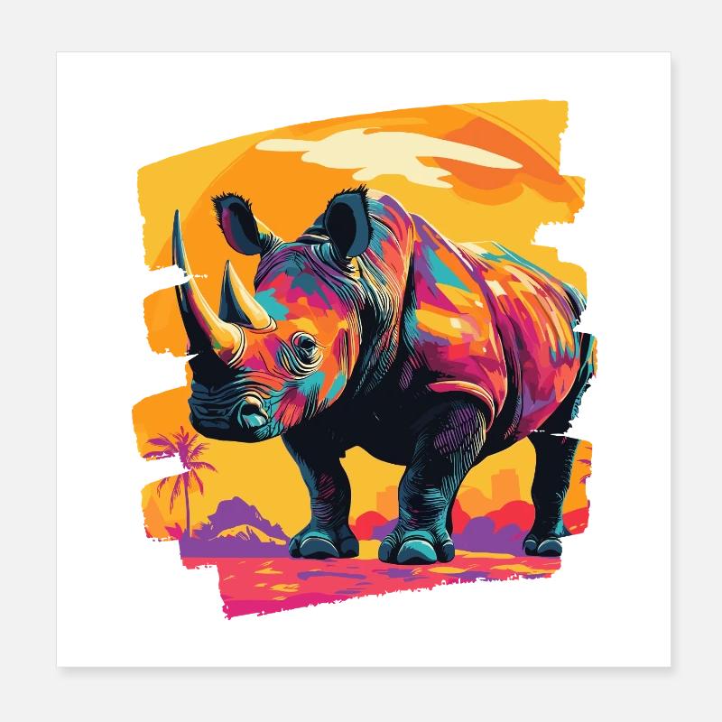 Næsehorn Poster 20x20 cm