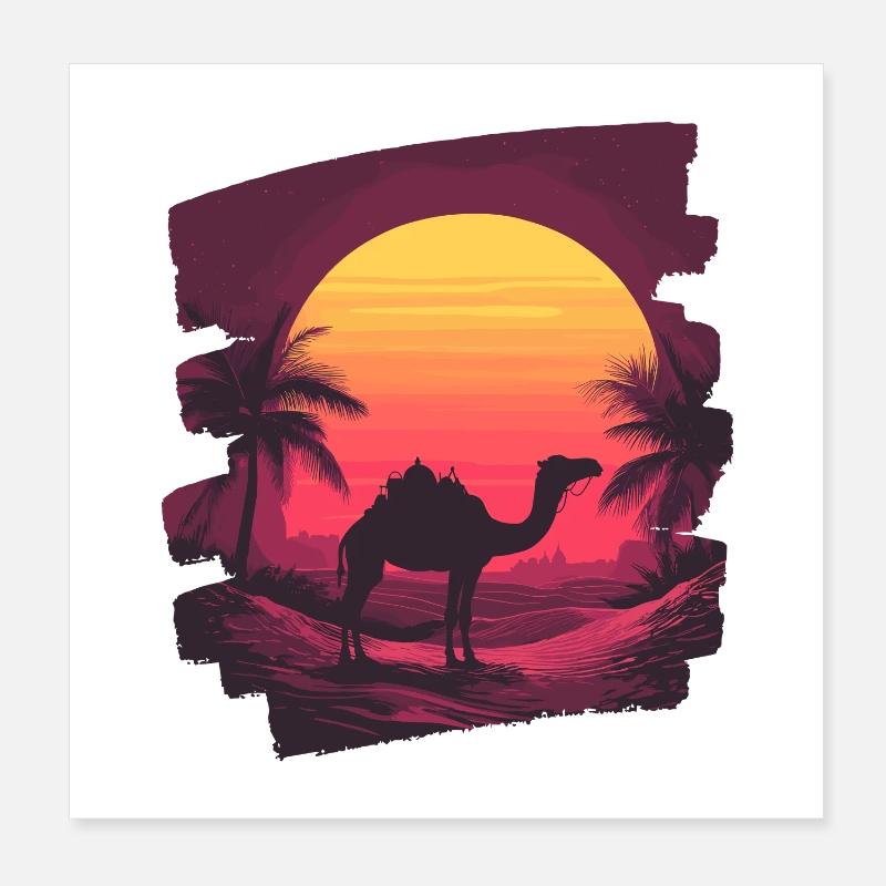 Kamel Poster 20x20 cm