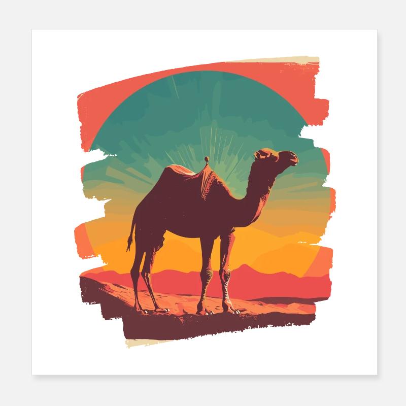 Kamel Poster 20x20 cm