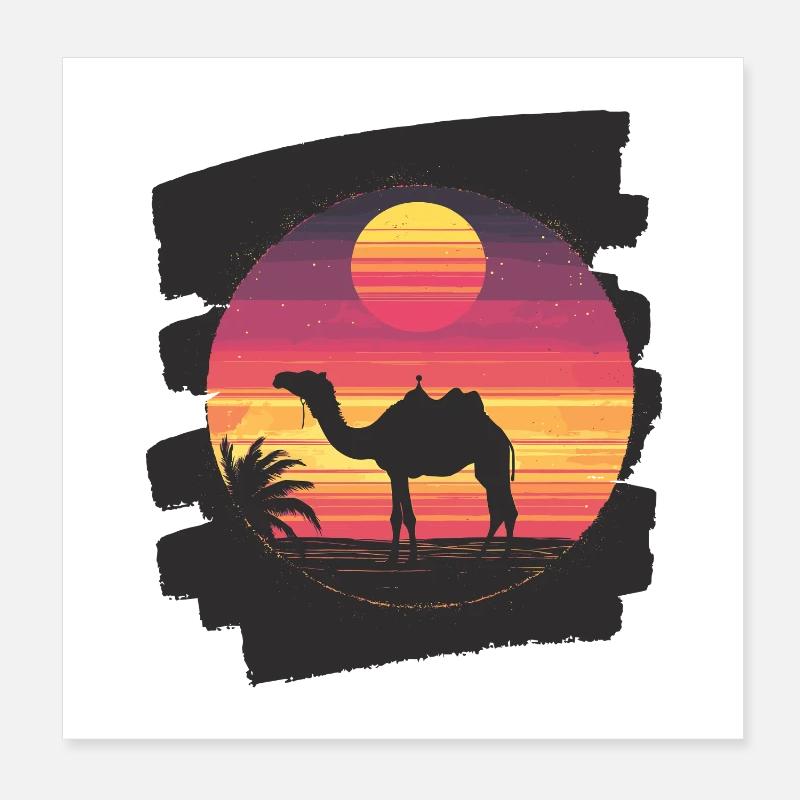 Kamel Poster 20x20 cm