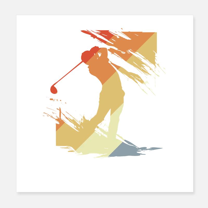 Vintage Golf Poster 20x20 cm