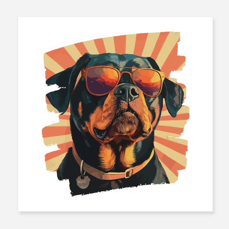 Rottweiler Poster 8" x 8" (20x20 cm)