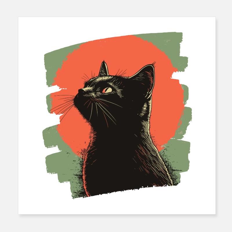 Chat noir Poster 20 x 20 cm