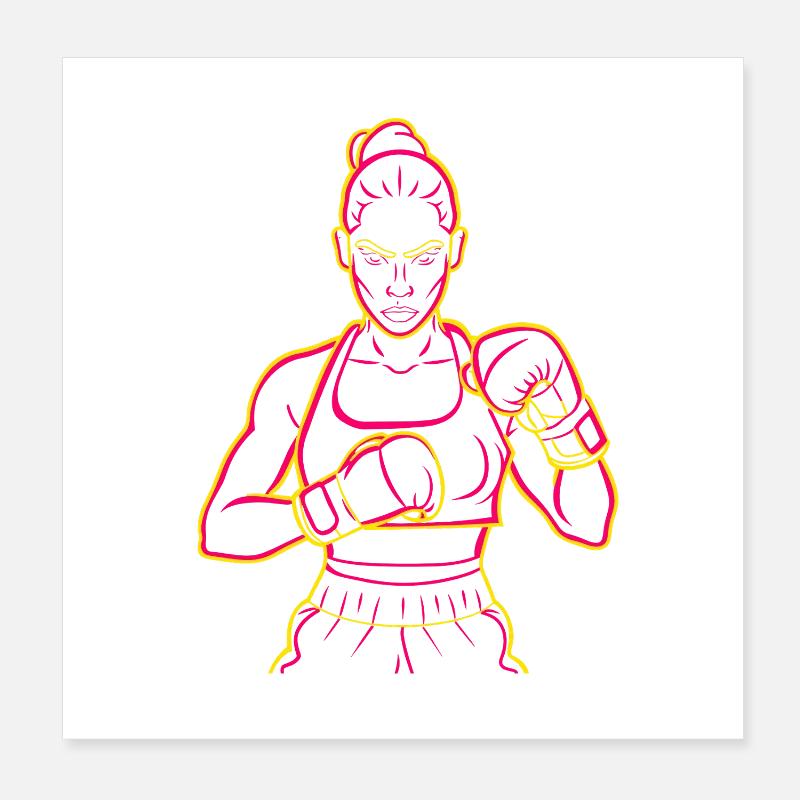 Boxer Drawing Poster 8" x 8" (20x20 cm)