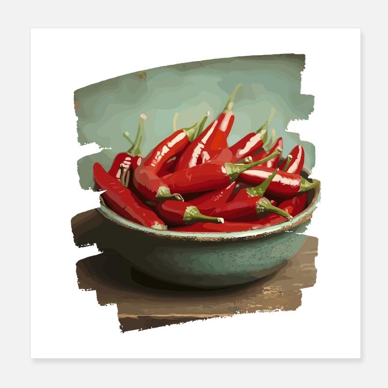 Chili Poster 8" x 8" (20x20 cm)