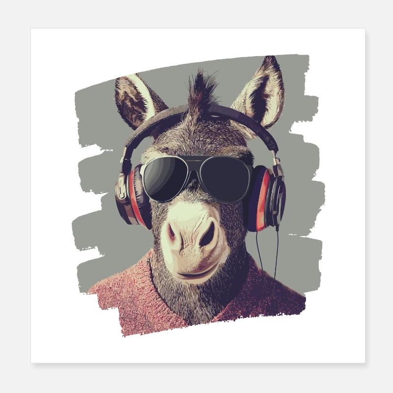 Esel Poster 20x20 cm