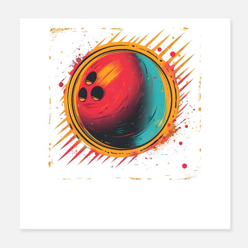 Bowling Vaporwave Poster 20 x 20 cm