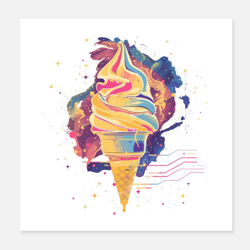 Crème glacée Vaporwave Poster 20 x 20 cm