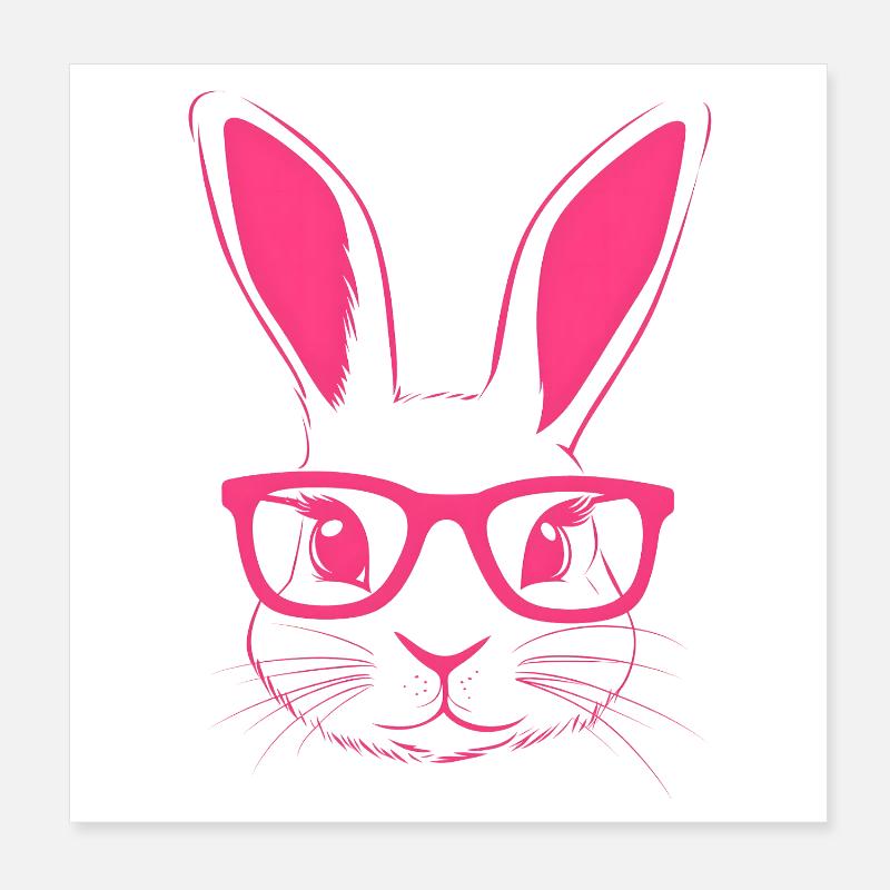 Lunettes de lapin Bunny Bunny Ears Bunny Gift Poster 20 x 20 cm