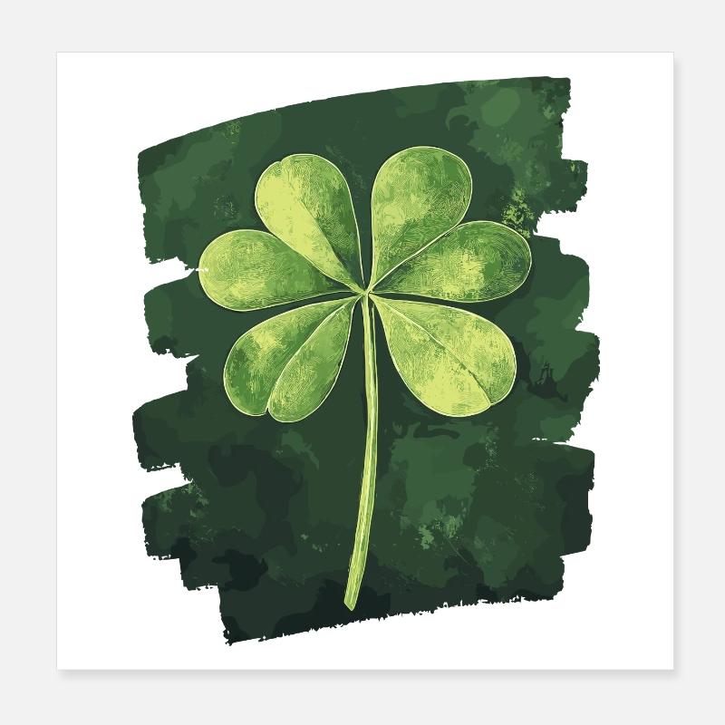 St. Patricks day Kleeblatt Poster 20x20 cm