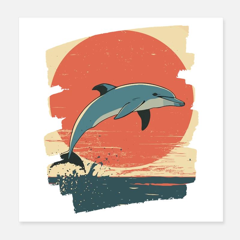 Dauphin Poster 20 x 20 cm