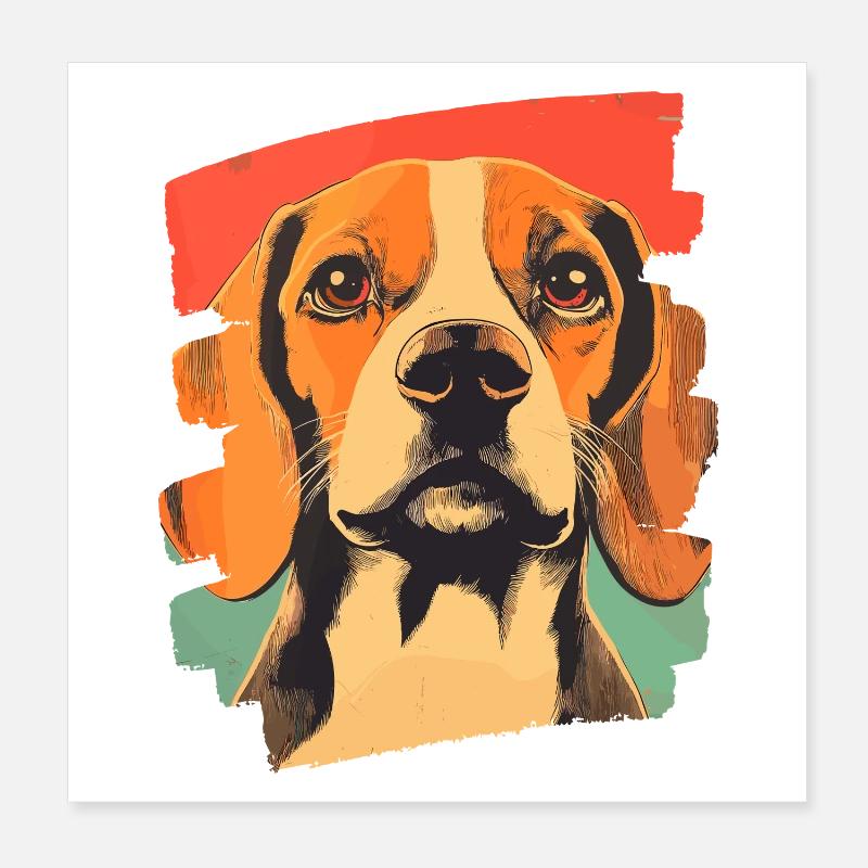Beagle Poster 20x20 cm