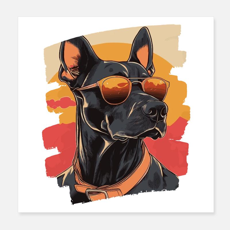 Dobermann Poster 20x20 cm